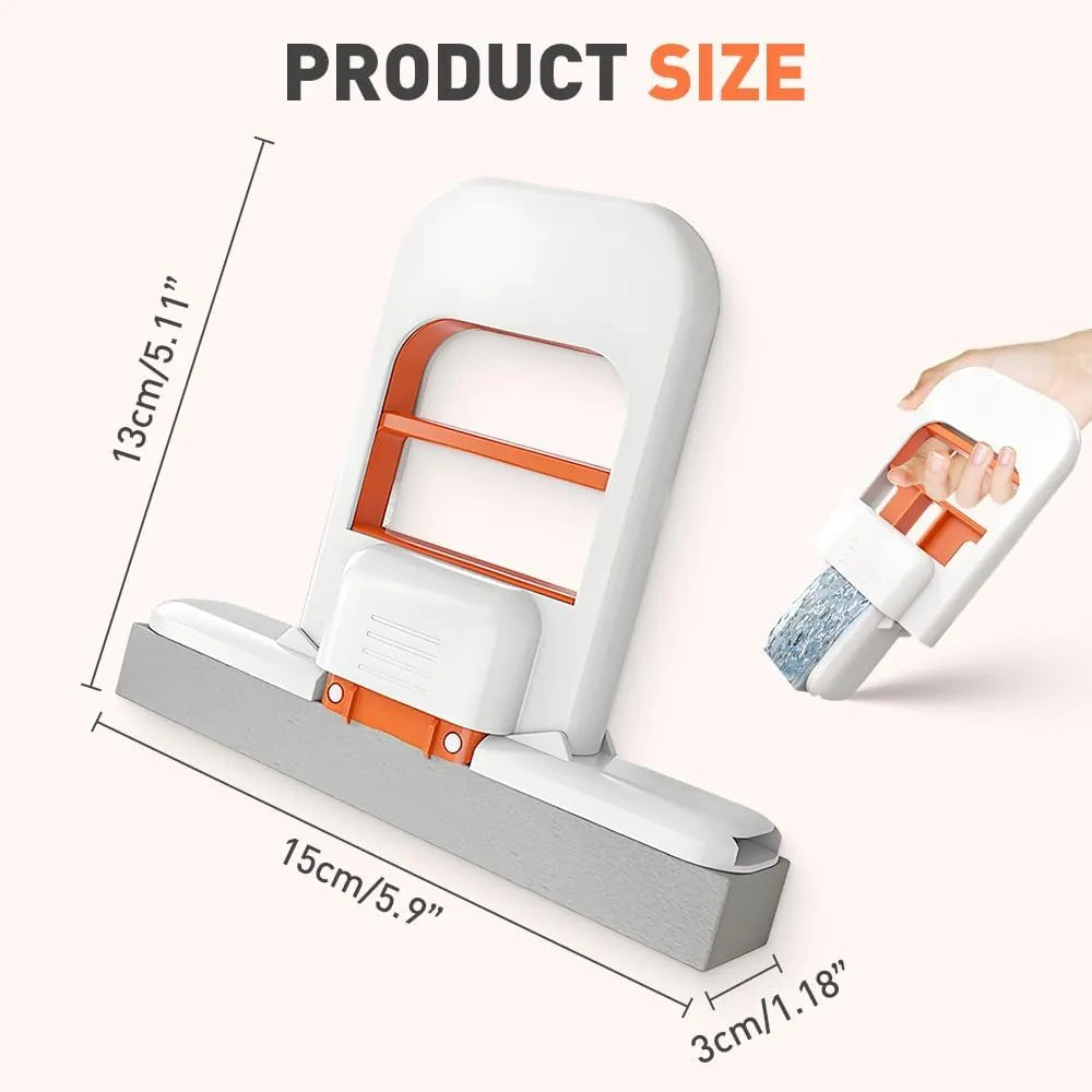One-Hand Press Mini Foldable Mop – Self-Wringing, Portable & Space-Saving! Clean kitchens, bathrooms, glass