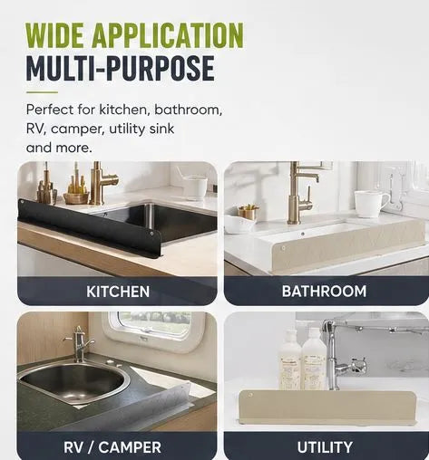 Portable Sink Splash Guard – Reusable Water Splash Barrier for Kitchen & Bathroom Sinks