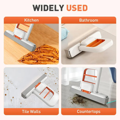 One-Hand Press Mini Foldable Mop – Self-Wringing, Portable & Space-Saving! Clean kitchens, bathrooms, glass