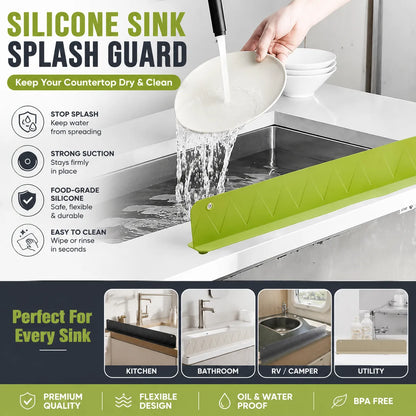 Portable Sink Splash Guard – Reusable Water Splash Barrier for Kitchen & Bathroom Sinks
