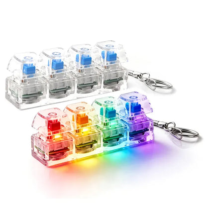 4 LED Light-Up Keyboard Button Keychain – Clickable Fidget Toy for Stress Relief & Fun