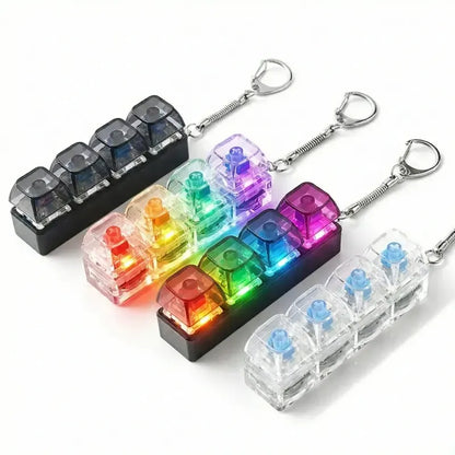 4 LED Light-Up Keyboard Button Keychain – Clickable Fidget Toy for Stress Relief & Fun