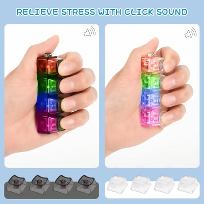 4 LED Light-Up Keyboard Button Keychain – Clickable Fidget Toy for Stress Relief & Fun