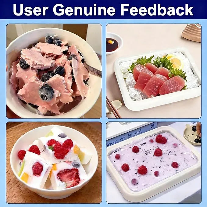 Ice Cream Roll Maker Tray – DIY Frozen Yogurt, Soft Ice Cream & Dessert Maker for Kids and Family